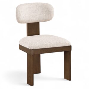 Timbra Linen Textured Fabric Upholstered Dining Chair